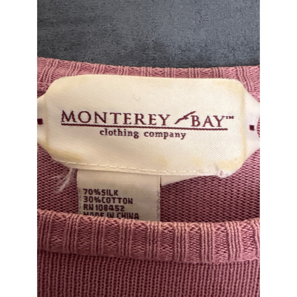 Ribbed Knit Sweater Dusty Rose Pink Small - Picture 2 of 7